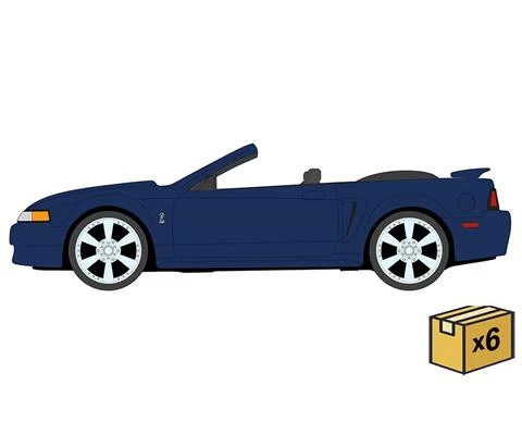 2001 Ford Mustang SVT Cobra Convertible in True Blue 6 pieces in a Non-Returnable Factory-Sealed CASE