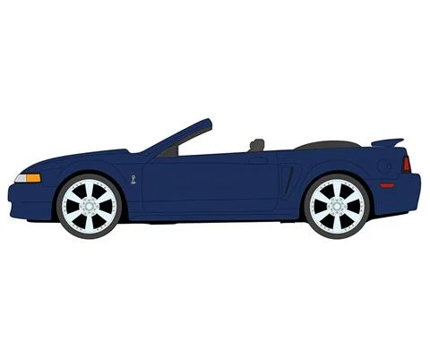 2001 Ford Mustang SVT Cobra Convertible in True Blue - JOHNNY LIGHTNING