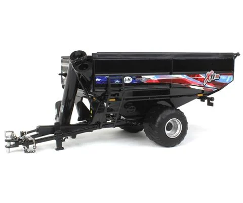 J M X1112 Grain Cart with Single Wheels in Black with Patriotic Graphics - SPECCAST