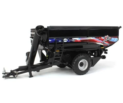 J M X1112 Grain Cart with Dual Wheels in Black with Patriotic Graphics - SPECCAST