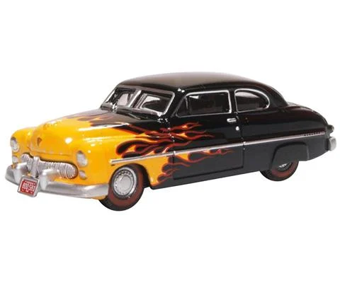 1949 Mercury Customs Coupe in Black with Flame Decals - OXFORD