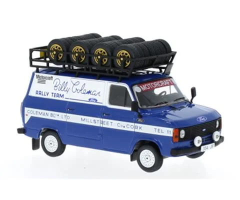 Billy Colman Rally Team / Motorcraft - Ford Transit Mk1 Van with Extra Tires on Rooftop