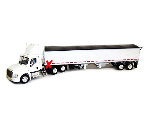 Freightliner Cascadia Day Cab in White with Grain Trailer - TONKIN