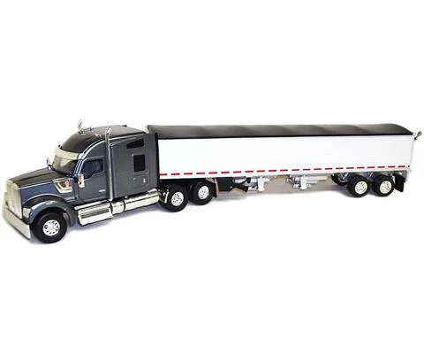 Kenworth W900 Sleeper in Gray with Grain Trailer - TONKIN