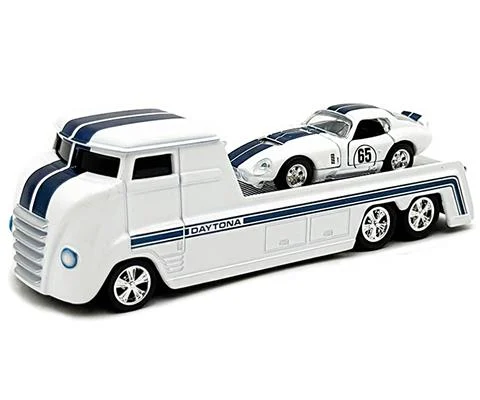 Shelby Daytona Hauler with #65 Daytona Coupe in White with Blue Stripes - ACME