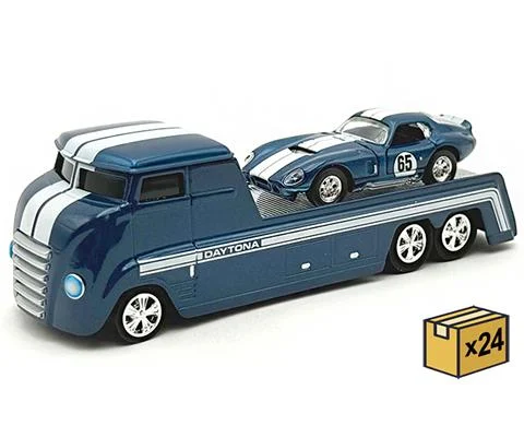 Shelby Daytona Hauler with #65 Daytona Coupe in Blue with White Stripes - 24-Pieces in a Non-Returnable Factory-Sealed Case