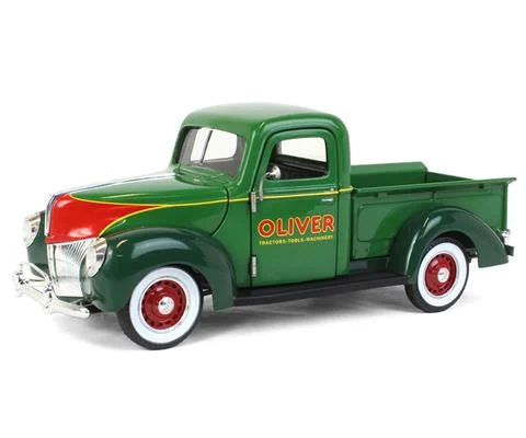 1940 Ford Oliver Pickup in Green with Oliver Tractors - Tools - Machinery Graphic