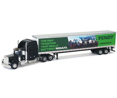 Fendt Grow Bold - Peterbilt 379 Sleeper Cab in Black with Box Trailer
