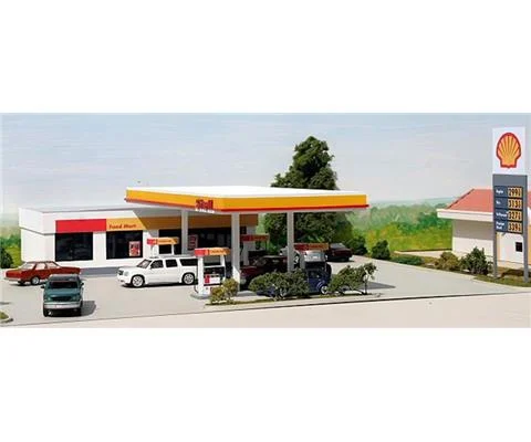 Shell Gas Station and Convenience Store Model Kit - Modern Design