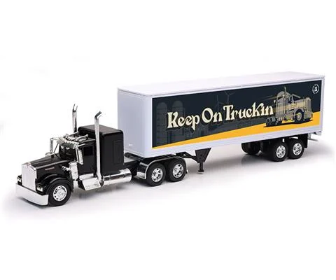 Kenworth Custom W900 Dry Van Trailer with Keep on Truckin Graphics - NEW-RAY