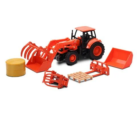 Kubota Farm Tractor with Implements - NEW-RAY