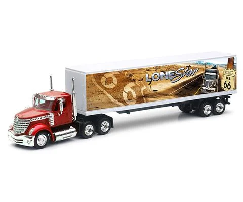 International Lonestar Semi Truck and Dry Van Trailer with Route 66 Graphics - NEW-RAY