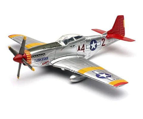 Tuskegee Airmen - P-51 Mustang Fighter Plane - Red Tails - 6-Piece Diecast Metal Model Kit