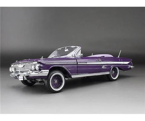 1961 Chevrolet Impala Open Convertible Lowrider in Purple with White AccentsFeatures - SUNSTAR