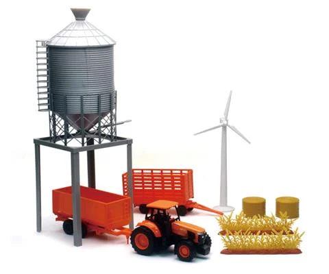 Kubota Farm tractor with Grain Bin Playset - NEW-RAY