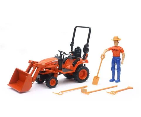 Kubota 4WD Lawn Tractor with Front Loader and Driver - NEW-RAY