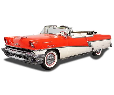 1956 Mercury Montclair Open Convertible in Carousel Red and Classic White - SUNSTAR