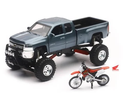 Chevrolet Silverado Off-Road Pickup with Honda Dirt Bike