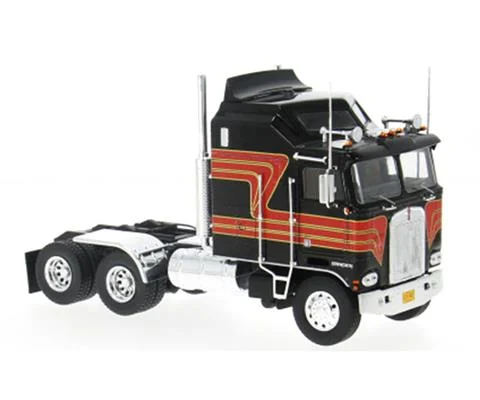 1976 Kenworth K10 Aerodyne in Black and Red - Cab Only