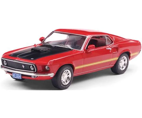 1969 Ford Mustang Mach 1 in Calypso Coral Red - IXO AMERICA