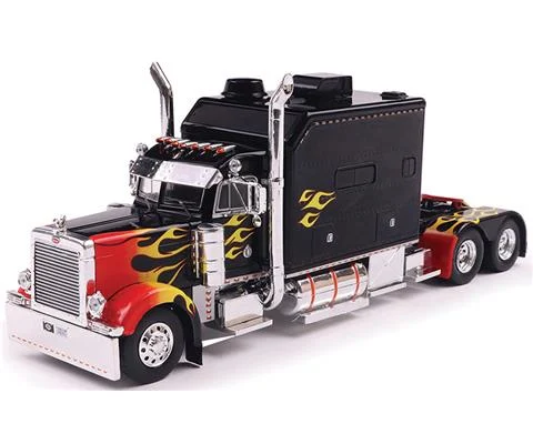 2002 Peterbilt 379 Custom in Black with Flames - Cab Only