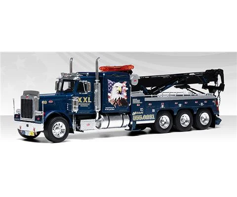 1980 Peterbilt 359 Wrecker in Blue with Eagle Graphics - IXO AMERICA