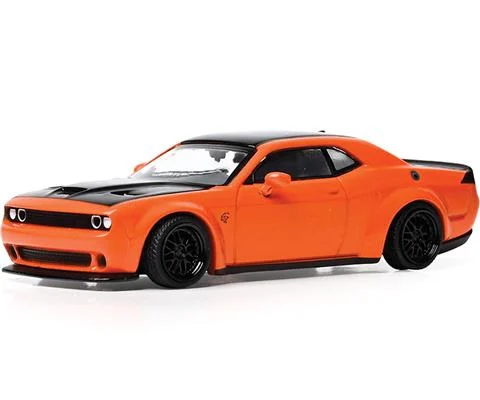 2019 Dodge Challenger SRT Hellcat in Go Mango Orange and Black - IXO AMERICA