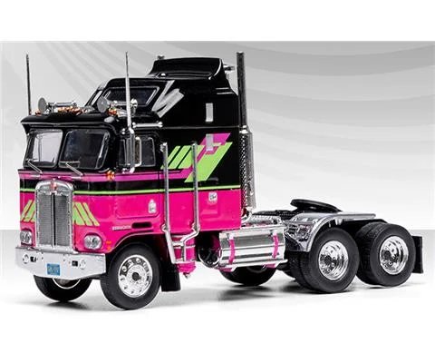 1976 Kenworth K100 Aerodyne in Black and Pink - IXO AMERICA