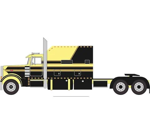 2002 Peterbilt 379 with Big Bunk Sleeper in Yellow and Black - IXO AMERICA
