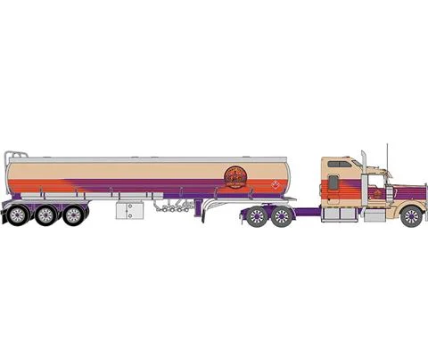 1976 Kenworth W900 with Tanker in Cowboy State Paint Scheme and Graphics - IXO AMERICA