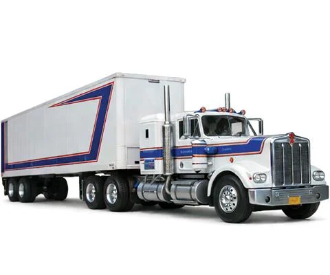 1976 Kenworth W900 with Vintage Trailer in Red White Blue - IXO AMERICA