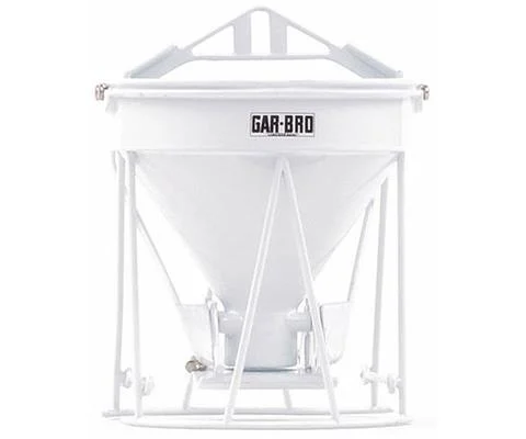 Gar-Bro R Series Lightweight Round-Gate Concrete Bucket in White