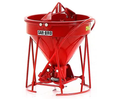 Gar-Bro R Series Lightweight Round-Gate Concrete Bucket in Red