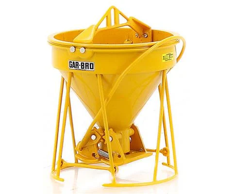 Gar-Bro R Series Lightweight Round-Gate Concrete Bucket in Yellow