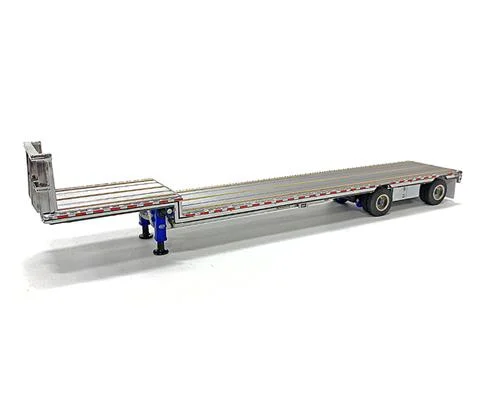 East Drop Deck Flatbed Trailer in Aluminum and Blue - WEISS BROTHERS