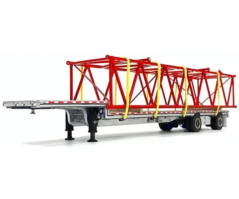 East Drop Deck Flatbed Trailer with Boom Section in Aluminum and Black - WEISS BROTHERS