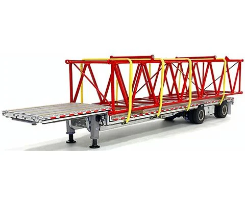 East Drop Deck Flatbed Trailer with Boom Section in Aluminum and Silver - WEISS BROTHERS