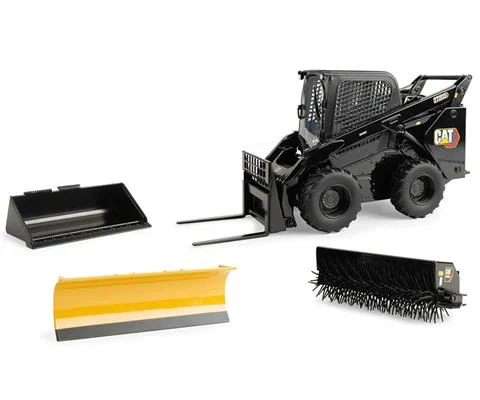 Caterpillar 272D3 Wheeled Skid Steer Loader in Black with Accessories - ERTL