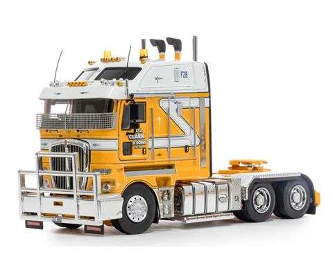 TJ Clark Sons - Kenworth K200 Truck with 2 8 Sleeper Cab in Yellow with White Stripes - Cab Only