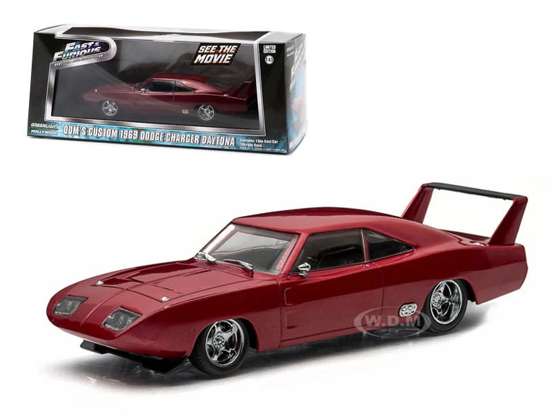 Dom's 1969 Dodge Charger Daytona Maroon "Fast and Furious 6" Movie (2013) 1/43 Diecast Model Car by Greenlight - Dodge Models