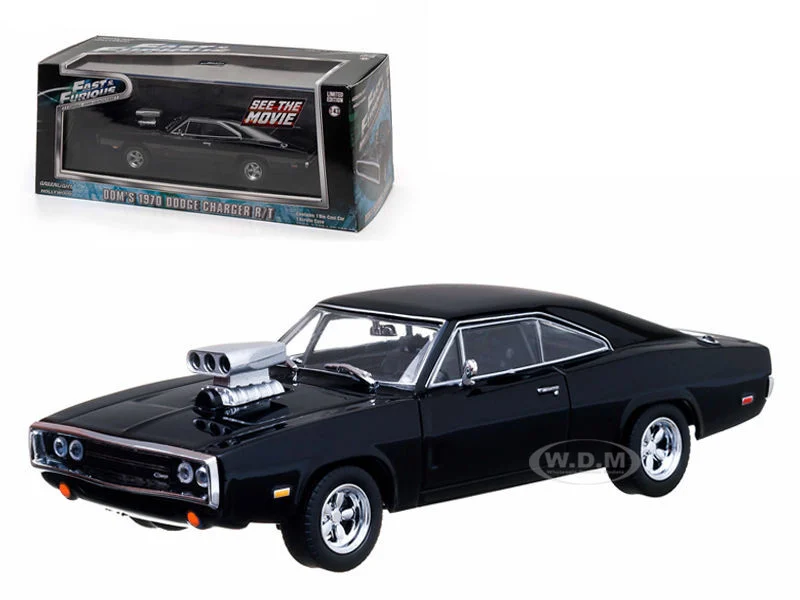 Dom's 1970 Dodge Charger Black "The Fast and The Furious" Movie (2001) 1/43 Diecast Car Model by Greenlight - Dodge Models