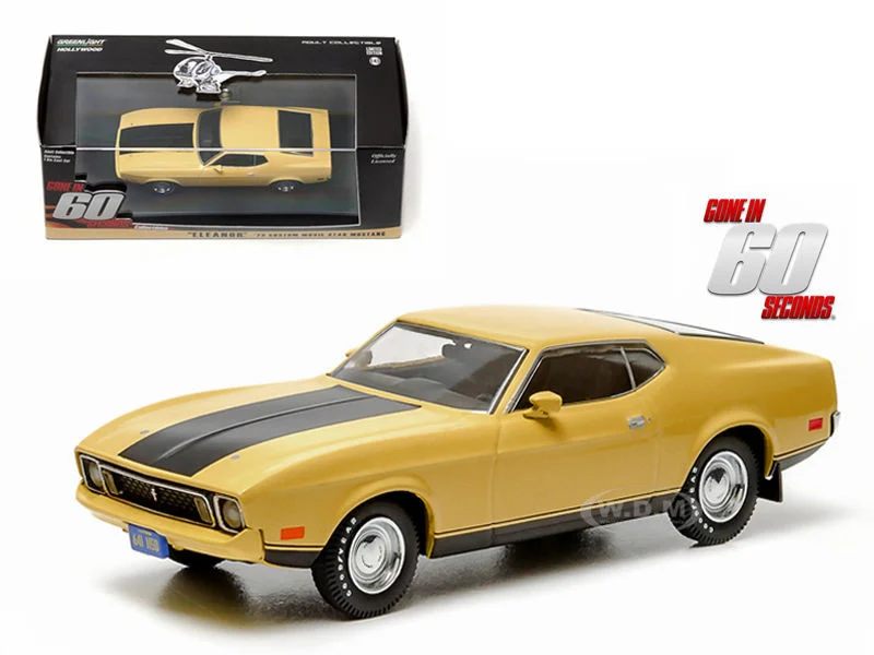 1973 Ford Mustang Mach 1 Yellow "Eleanor" "Gone in Sixty Seconds" Movie (1974) 1/43 Diecast Model Car by Greenlight - Ford Models