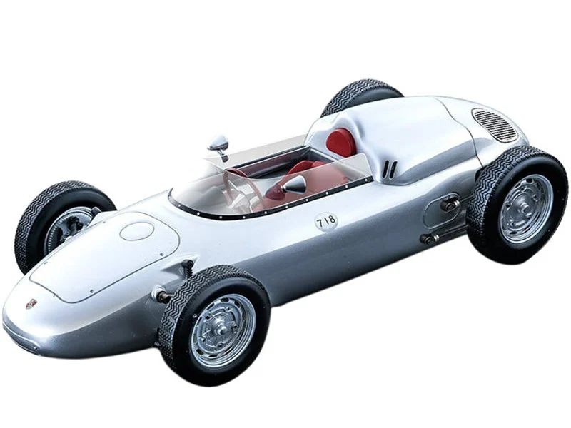 1960 Porsche 718 F2 Press Version Silver "Mythos Series" Limited Edition to 85 pieces Worldwide 1/18 Model Car by Tecnomodel - Porsche Models